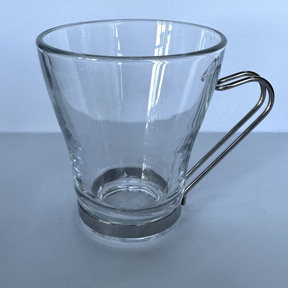 Set of 6 Italian espresso coffee drink glass mugs